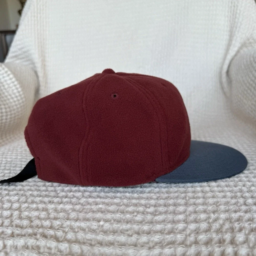 Columbia Fleece Bugaboo Hat Burgundy Red One Size Adjustable‎ Cap Outdoor Retro